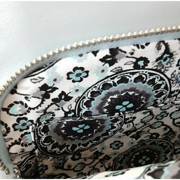 Vera Bradley Small Backpack Genuine Leather Carryall Quilted Dusty Blue NWT - Picture 10 of 13